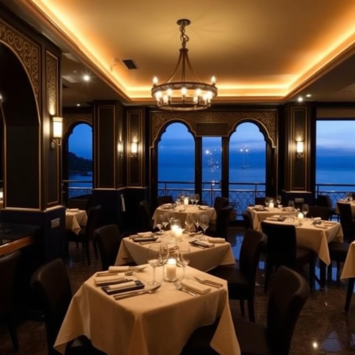 Dining room at dusk